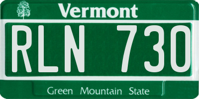 VT license plate RLN730