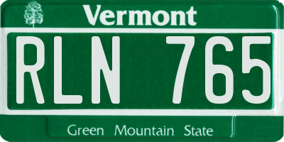 VT license plate RLN765