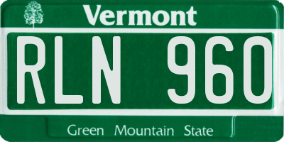 VT license plate RLN960