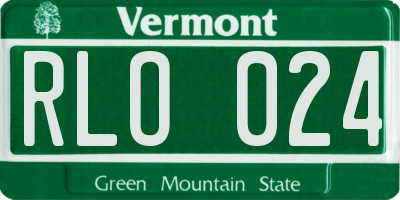 VT license plate RLO024