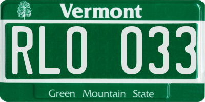 VT license plate RLO033