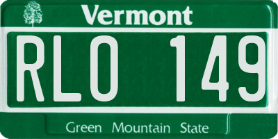 VT license plate RLO149