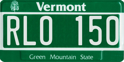 VT license plate RLO150