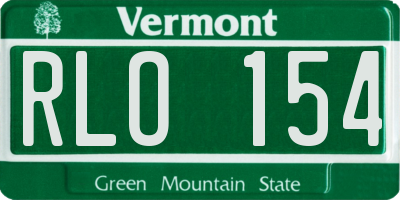 VT license plate RLO154