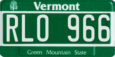 VT license plate RLO966