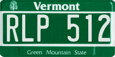 VT license plate RLP512