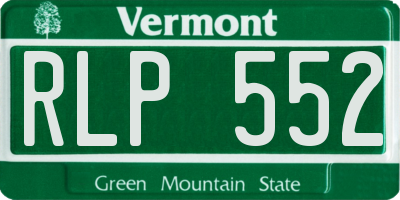 VT license plate RLP552