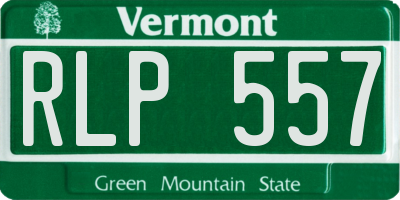 VT license plate RLP557