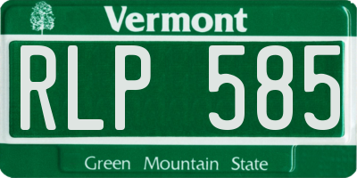 VT license plate RLP585