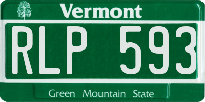 VT license plate RLP593