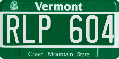 VT license plate RLP604