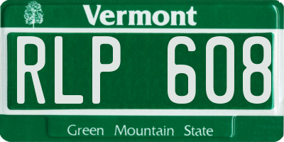 VT license plate RLP608