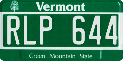 VT license plate RLP644