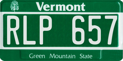 VT license plate RLP657