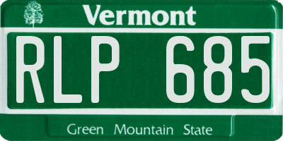 VT license plate RLP685