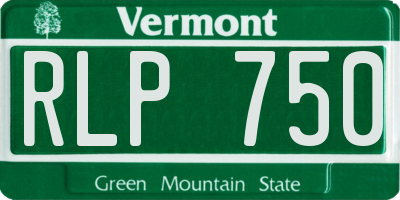 VT license plate RLP750