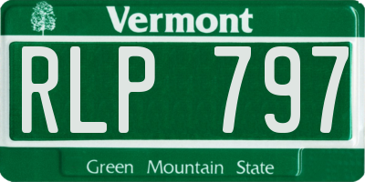 VT license plate RLP797