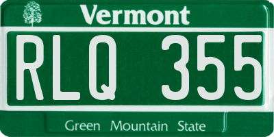 VT license plate RLQ355