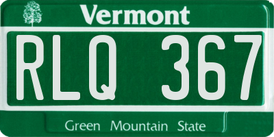 VT license plate RLQ367