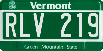 VT license plate RLV219