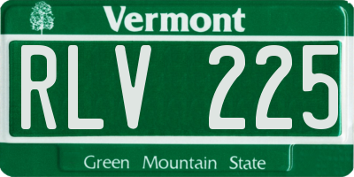 VT license plate RLV225