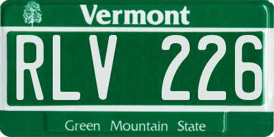 VT license plate RLV226