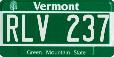 VT license plate RLV237