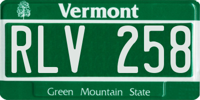 VT license plate RLV258