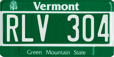 VT license plate RLV304