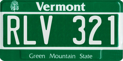 VT license plate RLV321