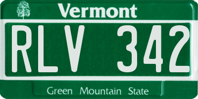 VT license plate RLV342