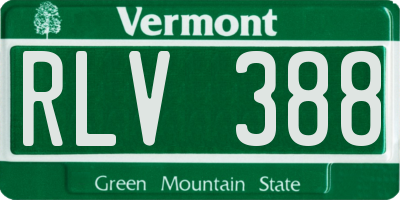 VT license plate RLV388
