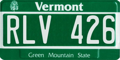 VT license plate RLV426