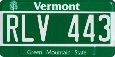 VT license plate RLV443
