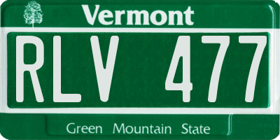 VT license plate RLV477