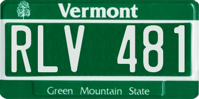 VT license plate RLV481