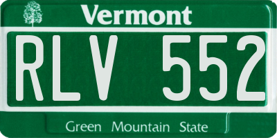 VT license plate RLV552