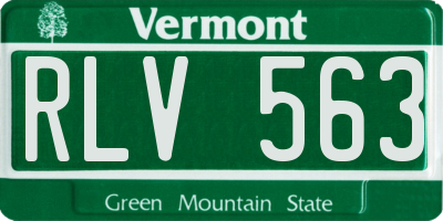 VT license plate RLV563