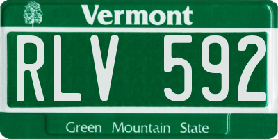 VT license plate RLV592