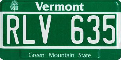 VT license plate RLV635