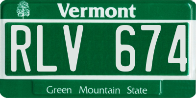 VT license plate RLV674