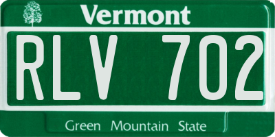 VT license plate RLV702