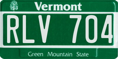 VT license plate RLV704