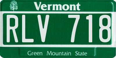 VT license plate RLV718