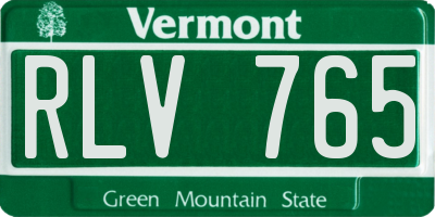 VT license plate RLV765