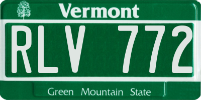 VT license plate RLV772