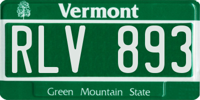VT license plate RLV893
