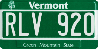 VT license plate RLV920