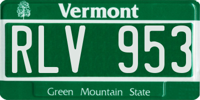 VT license plate RLV953