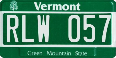 VT license plate RLW057